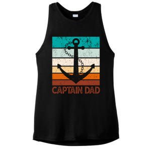 Super Papa Captain Dad Fathers Day Son Daughter Dad Gift Ladies PosiCharge Tri-Blend Wicking Tank