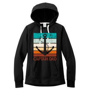 Super Papa Captain Dad Fathers Day Son Daughter Dad Gift Women's Fleece Hoodie