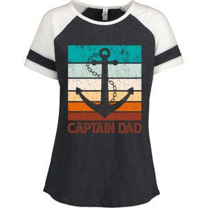 Super Papa Captain Dad Fathers Day Son Daughter Dad Gift Enza Ladies Jersey Colorblock Tee