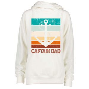 Super Papa Captain Dad Fathers Day Son Daughter Dad Gift Womens Funnel Neck Pullover Hood