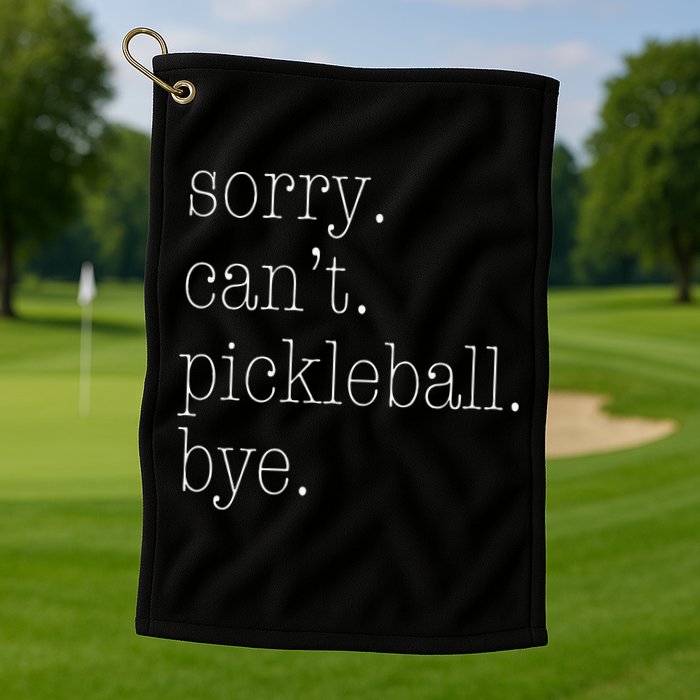 Sorry Pickleball Cant. Funny Pickleball Golf Towel