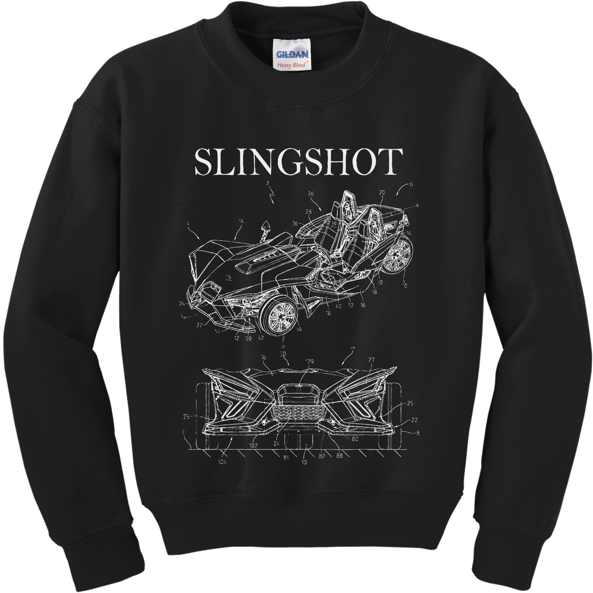 Slingshot Patent Car Sling Shot Kids Sweatshirt