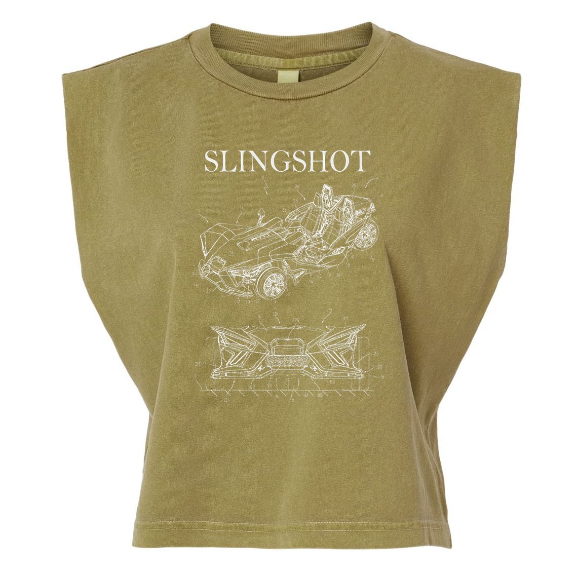 Slingshot Patent Car Sling Shot Garment-Dyed Women's Muscle Tee