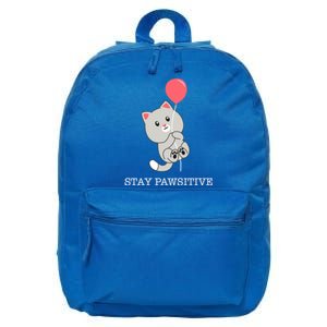 Stay Pawsitive Cute Kitten Cat Lovers Funny Gift 16 in Basic Backpack