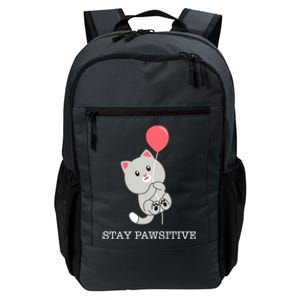 Stay Pawsitive Cute Kitten Cat Lovers Funny Gift Daily Commute Backpack