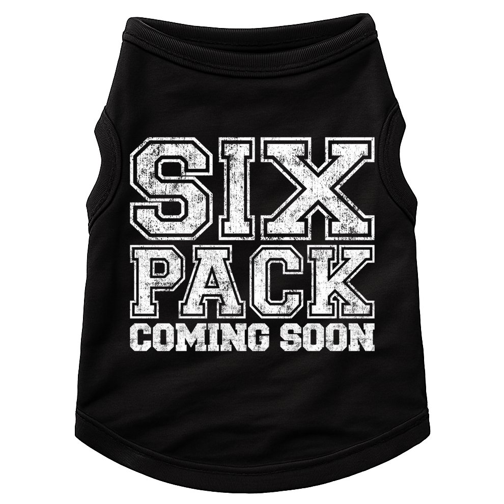 Six Pack Coming Soon Funny Passive Sport Gym Motivation Gift Doggie Tank