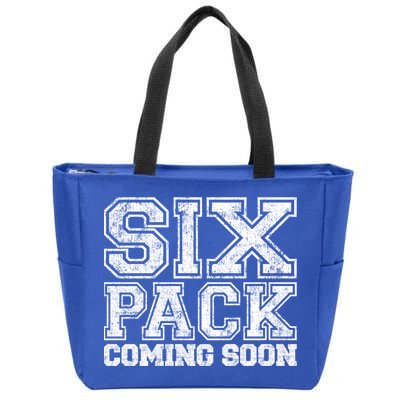 Six Pack Coming Soon Funny Passive Sport Gym Motivation Gift Zip Tote Bag