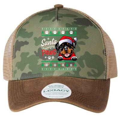 Santa Paws Christmas Dog Rottweiler Ugly Christmas Sweater Great Gift Legacy Tie Dye Trucker Hat