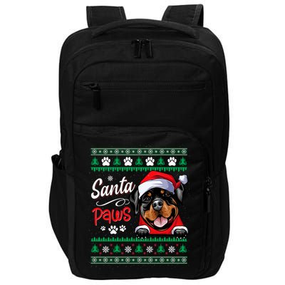 Santa Paws Christmas Dog Rottweiler Ugly Christmas Sweater Great Gift Impact Tech Backpack