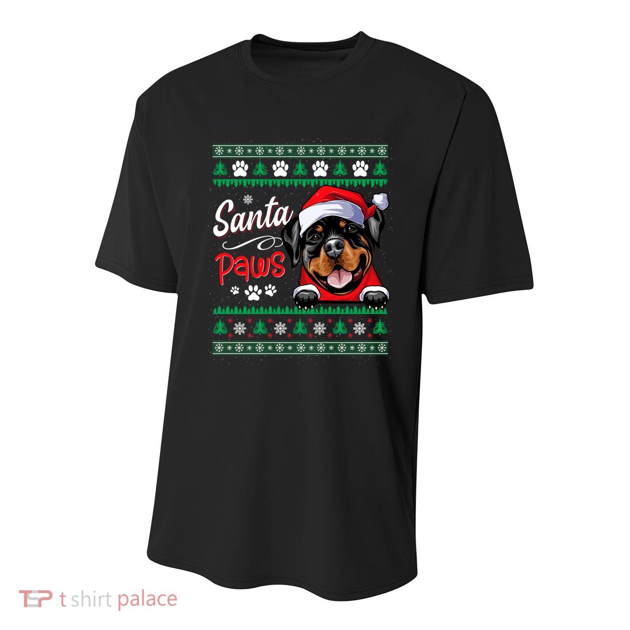 Santa Paws Christmas Dog Rottweiler Ugly Christmas Sweater Great Gift Youth Performance Sprint T-Shirt