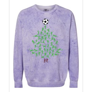 Soccer Player Christmas Tree Xmas Gift Colorblast Crewneck Sweatshirt