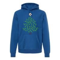 Soccer Player Christmas Tree Xmas Gift Premium Hoodie