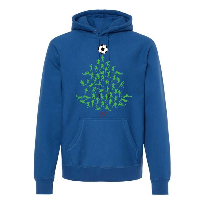 Soccer Player Christmas Tree Xmas Gift Premium Hoodie