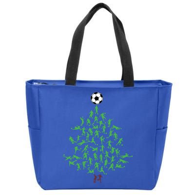 Soccer Player Christmas Tree Xmas Gift Zip Tote Bag