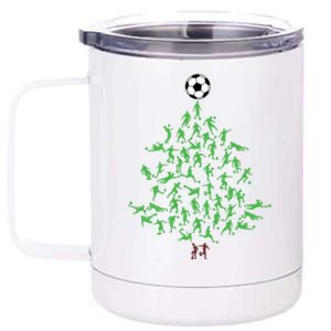 Soccer Player Christmas Tree Xmas Gift 12 oz Stainless Steel Tumbler Cup