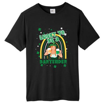 Saint Patrick Costume Shamrock Lucky To Be A Bartender Gift Tall Fusion ChromaSoft Performance T-Shirt