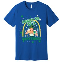 Saint Patrick Costume Shamrock Lucky To Be A Bartender Gift Premium T-Shirt