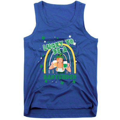 Saint Patrick Costume Shamrock Lucky To Be A Bartender Gift Tank Top