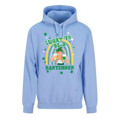 Saint Patrick Costume Shamrock Lucky To Be A Bartender Gift Unisex Surf Hoodie