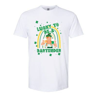 Saint Patrick Costume Shamrock Lucky To Be A Bartender Gift Softstyle CVC T-Shirt