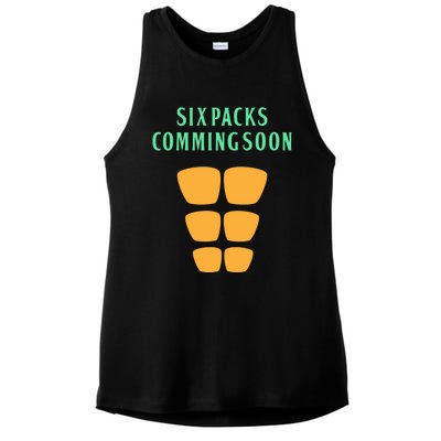 Six Pack Coming Soon Gift For Guys And Gals Cool Gift Ladies PosiCharge Tri-Blend Wicking Tank