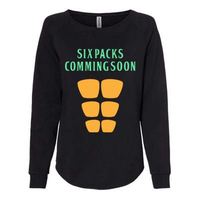 Six Pack Coming Soon Gift For Guys And Gals Cool Gift Womens California Wash Sweatshirt