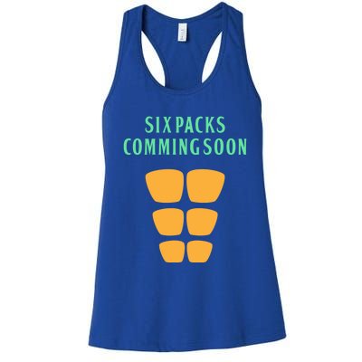 Six Pack Coming Soon Gift For Guys And Gals Cool Gift Women's Racerback Tank