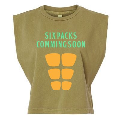 Six Pack Coming Soon Gift For Guys And Gals Cool Gift Garment-Dyed Women's Muscle Tee