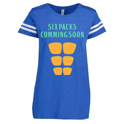 Six Pack Coming Soon Gift For Guys And Gals Cool Gift Enza Ladies Jersey Football T-Shirt