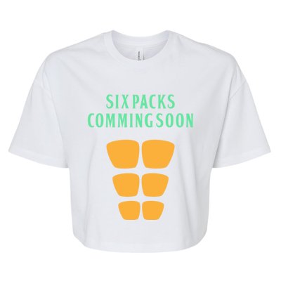 Six Pack Coming Soon Gift For Guys And Gals Cool Gift Bella+Canvas Jersey Crop Tee