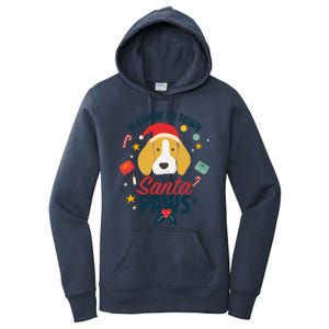 Santa Paws Cute Beagle As Santa Claus For Christmas Funny Gift Women's Pullover Hoodie