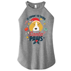 Santa Paws Cute Beagle As Santa Claus For Christmas Funny Gift Women’s Perfect Tri Rocker Tank