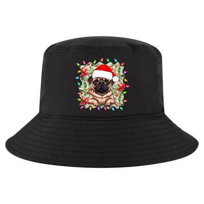 Santa Pug Christmas Lights Flowers Owner Family Gift Cool Comfort Performance Bucket Hat