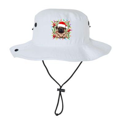 Santa Pug Christmas Lights Flowers Owner Family Gift Legacy Cool Fit Booney Bucket Hat