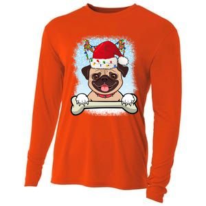 Santa Pug Christmas Lights Xmas Great Gift Cooling Performance Long Sleeve Crew