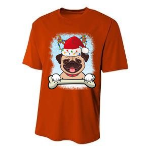 Santa Pug Christmas Lights Xmas Great Gift Performance Sprint T-Shirt