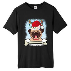 Santa Pug Christmas Lights Xmas Great Gift Tall Fusion ChromaSoft Performance T-Shirt