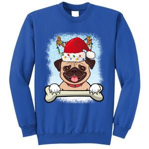 Santa Pug Christmas Lights Xmas Great Gift Sweatshirt