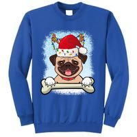 Santa Pug Christmas Lights Xmas Great Gift Sweatshirt