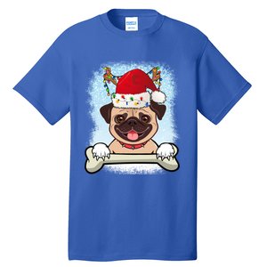 Santa Pug Christmas Lights Xmas Great Gift Tall T-Shirt