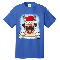 Santa Pug Christmas Lights Xmas Great Gift Tall T-Shirt