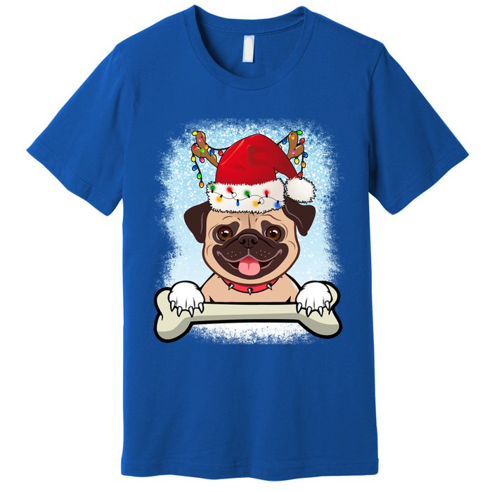 Santa Pug Christmas Lights Xmas Great Gift Premium T-Shirt