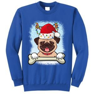 Santa Pug Christmas Lights Xmas Great Gift Tall Sweatshirt