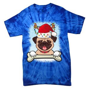 Santa Pug Christmas Lights Xmas Great Gift Tie-Dye T-Shirt