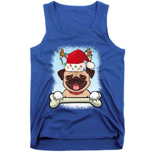 Santa Pug Christmas Lights Xmas Great Gift Tank Top