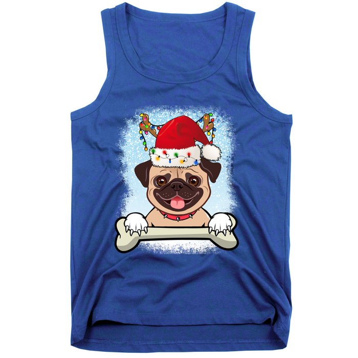 Santa Pug Christmas Lights Xmas Great Gift Tank Top