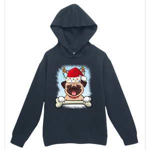 Santa Pug Christmas Lights Xmas Great Gift Urban Pullover Hoodie