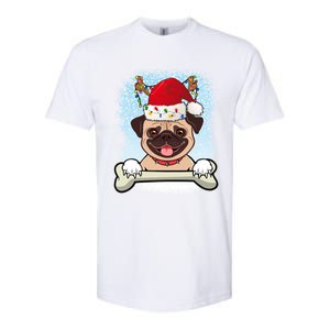 Santa Pug Christmas Lights Xmas Great Gift Softstyle CVC T-Shirt