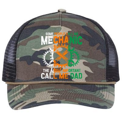 Some People Call Me Mechanic The Most Important Call Me Dad Gift Retro Rope Trucker Hat Cap