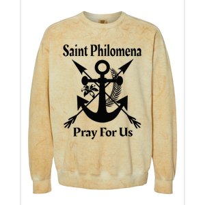 Saint Philomena Catholic St Anchor Image Lily Arrows Colorblast Crewneck Sweatshirt